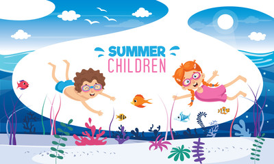 Vector Illustration Of Summer Holiday