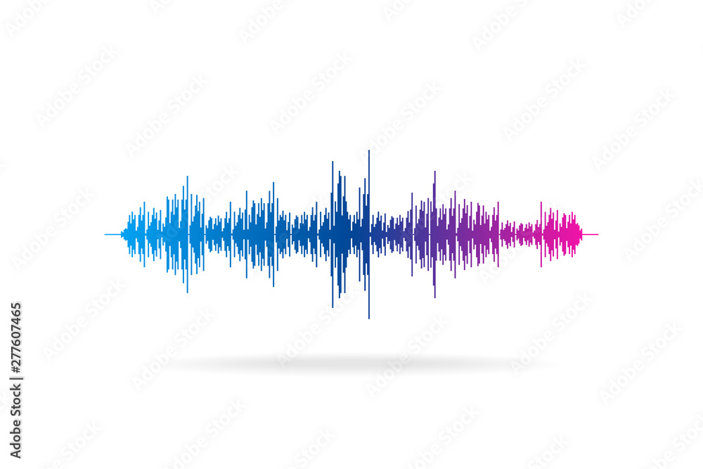 Aufkleber sound wave abstract digital equalizer. motion vector music element concept