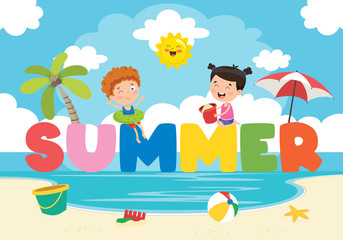 Vector Illustration Of Summer Holiday