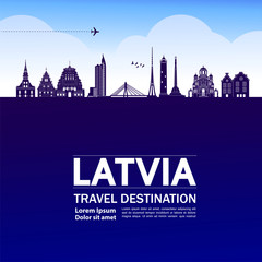Obraz premium Latvia travel destination grand vector illustration.