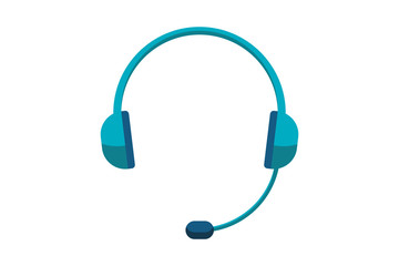 Headset headphones with microphone icon. Vector graphic isolated illustration