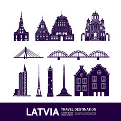 Fototapeta premium Latvia travel destination grand vector illustration.