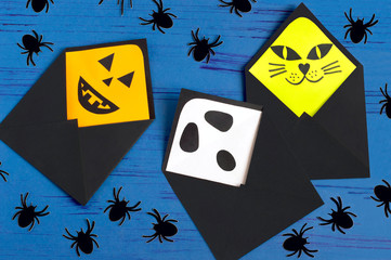 How to make original envelopes for Halloween greetings. Step 13