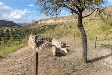 a Megalithic Dolmen next to Gorafe village, province of Granada, Andalusia, Spain