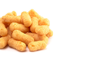 Pile of Peanut Butter Puffs Isolated on a White Background