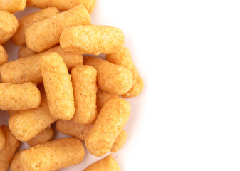 Pile of Peanut Butter Puffs Isolated on a White Background