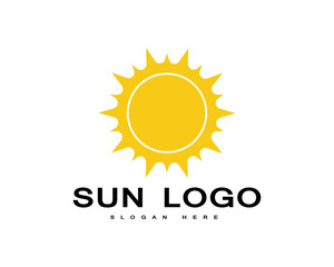Sun logo and symbols star icon web