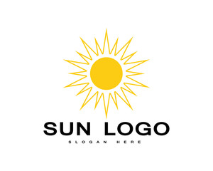 Sun logo and symbols star icon web