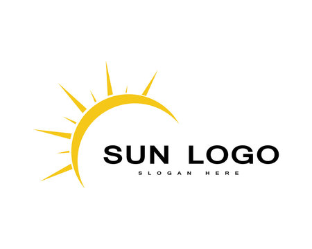 Sun logo and symbols star icon web