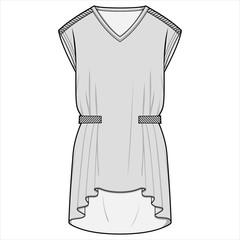 CROPPED SWEATSHIRTS fashion flat sketch template