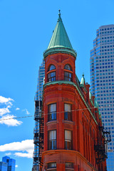 Fototapeta na wymiar View of the Flatiron Building in downtown Toronto