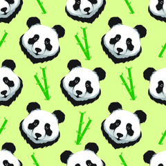 Cute panda seamless pattern. Panda Seamless Pattern Background