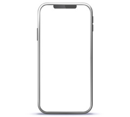 Silver Colored Mobile Phone Vector Illustration	
