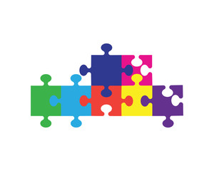 Puzzle logo vector icon