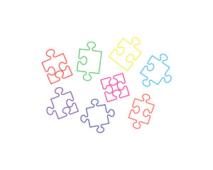 Puzzle logo vector icon