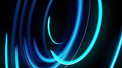 Abstract spiral rotating glow lines, computer generated background, 3D rendering background.