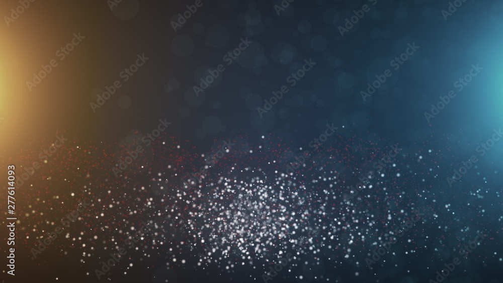Poster abstract vintage bokeh particles particles in space with light, computer generated abstract backgrou