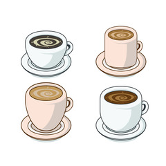Coffee cup vector. Set of coffee cup. Vector Illustration