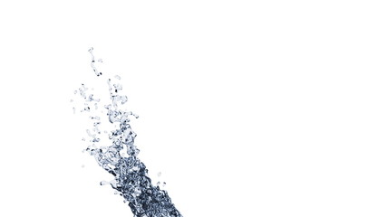 Dropping pure and transparent water flow, 3d rendering computer generated background