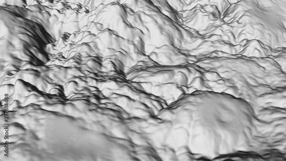 Poster terrain modern 3d surface model, 3d rendering backdrop, computer generating background
