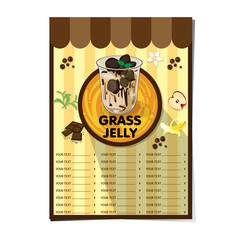 menu grass jelly graphic template