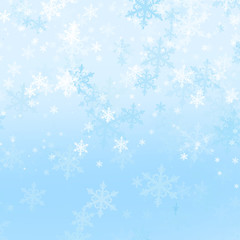 Naklejka na ściany i meble light background with gentle snowflakes for christmas and new year