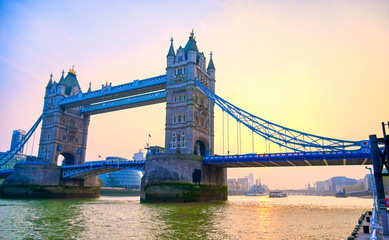 Fototapeta na wymiar Tower Bridge across the River Thames in London, UK.
