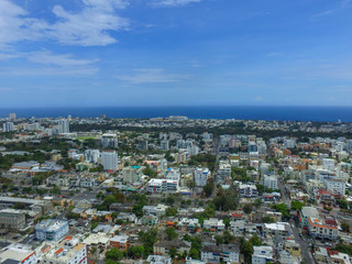 Fototapeta premium Sea View from High Altitude, Mirador Norte, Santo Domingo, DR