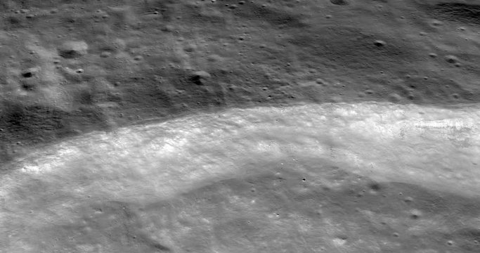 Medium-altitude circular tracking shot of Harpalus Crater, Sinus Roris. LAT  53.02 LONG 316.27. Reversible, seamless loop. Elements of this image furnished by NASA