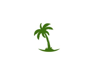 Palm tree summer logo template vector illustration nature