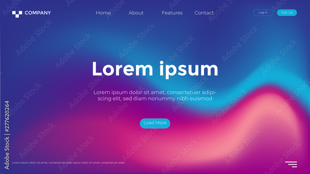 Aufkleber Landing Page Template Design for Website. Abstract Trendy and Modern Elegant Gradient color Backgrounds.