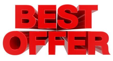 BEST OFFER word on white background 3d rendering