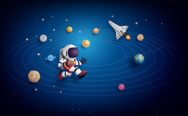 Fototapeta premium Astronaut Astronaut floating in the stratosphere .