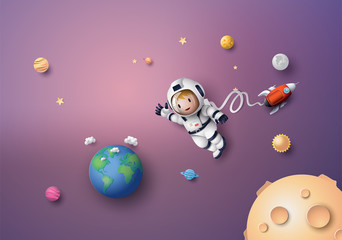 Astronaut Astronaut floating in the stratosphere . © kengmerry