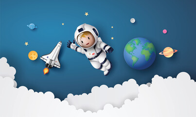 Astronaut Astronaut floating in the stratosphere . © kengmerry