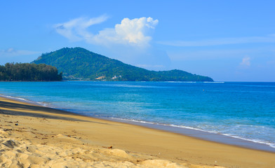 Fototapeta na wymiar Naiyang beach at sunny day on Phuket Island