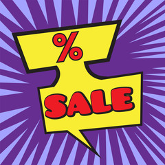 Comic bubble chat sale on a halftone background - Vector