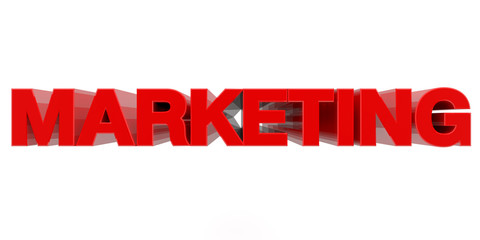 MARKETING word on white background 3d rendering