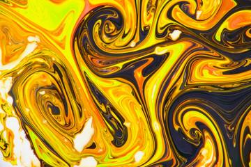 Beautiful abstract painting is a painting technique Ebru .Turkish Ebru style on the water with acrylic paints wring wave.Stylish combination of luxury.Contemporary art marble liquid texture