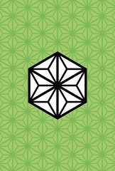 麻の葉アップの年賀状(縦)文字無し,麻の葉模様背景