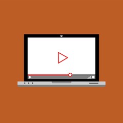 Modern video player design template for web and mobile apps flat style. Vector illustration