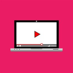 Modern video player design template for web and mobile apps flat style. Vector illustration
