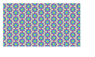 Colorful flowers on a green background, used to make wallpaper