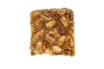 Typical peanut candy from Brazil, called boy foot, with white background in high resolution. Brazilian sweet, state of Minas Gerais. Sweet known in Brazilian Portuguese as Pé de Moleque.