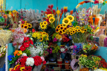 Flower stall in a market