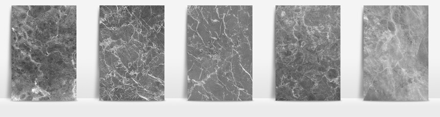 Marble collection abstract pattern texture grey background.