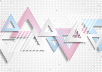 Abstract concept triangles tech geometry retro background