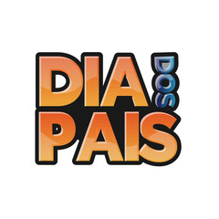 Fathers Day letters and promotion illustration in commemoration of Fathers Day Brazil 