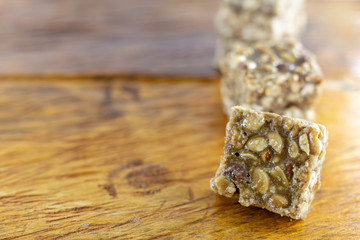Peanut candy typical of Brazil, called the Boy Foot, prepared in the traditional Brazilian festivals of June and July, in state of Minas Gerais. Sweet known in Brazilian Portuguese as Pé de Moleque.
