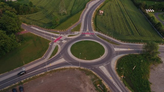 The road in Opole Grudzice from above by inspire 2